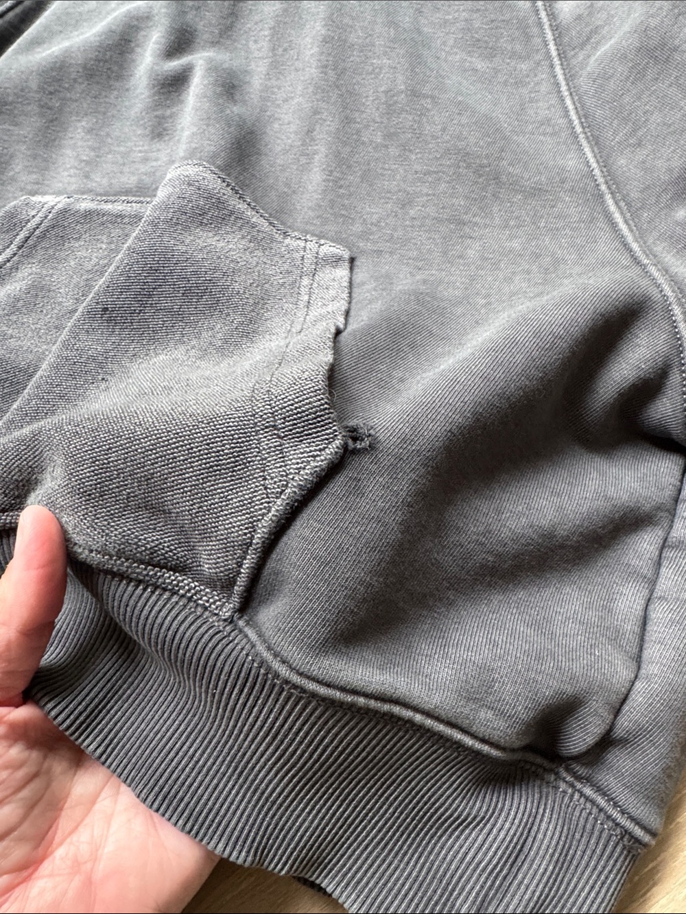 aerie Charcoal Gray Hoodie & Sweatpants Set with Distressed Accents - Picture 8 of 14